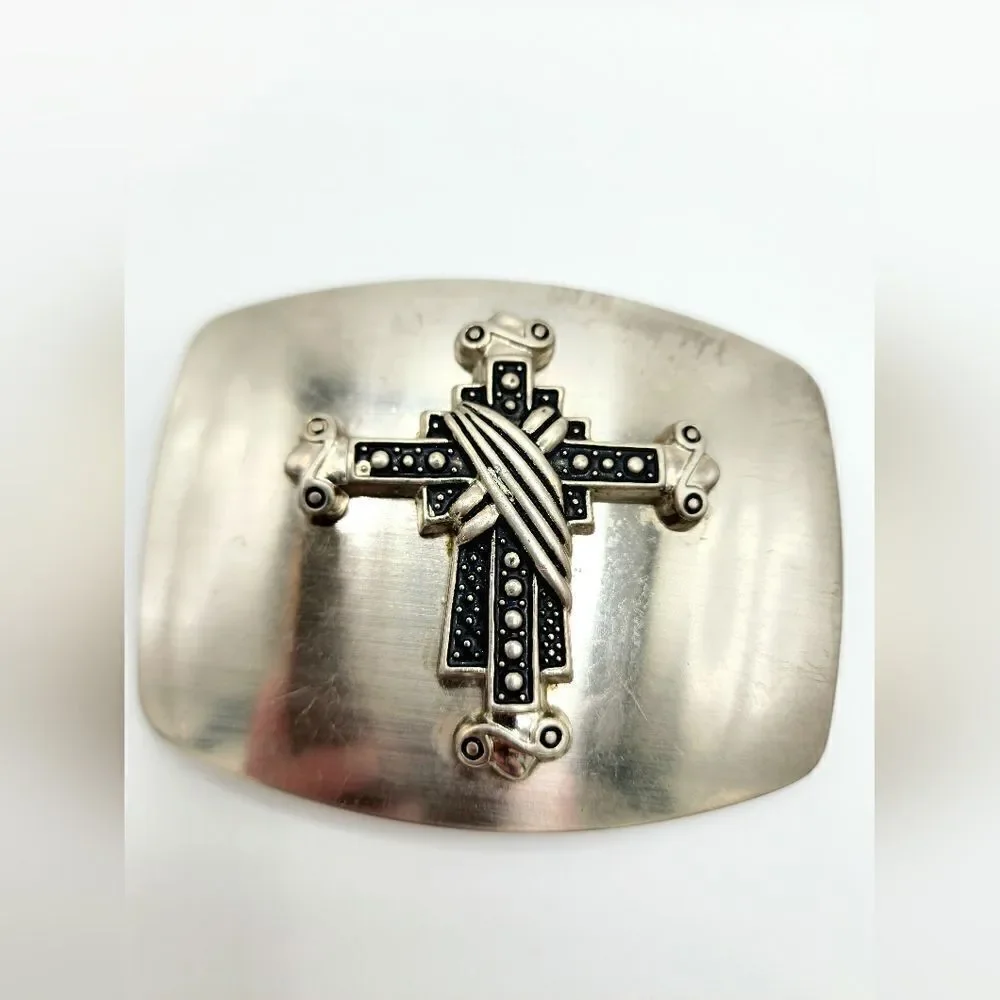 Vintage Silver Cross belt buckle